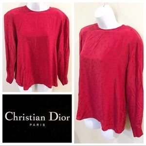 Christian Dior | Vintage Red Shell Blouse Size 8